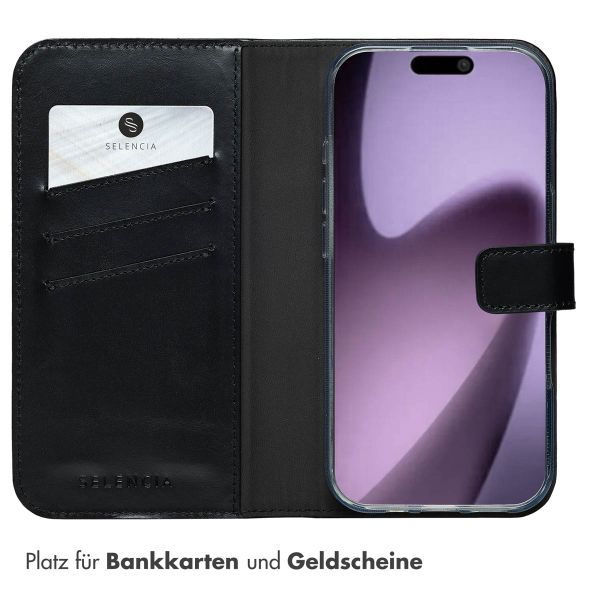 Selencia Echtleder Klapphülle Apple iPhone 17 - Schwarz