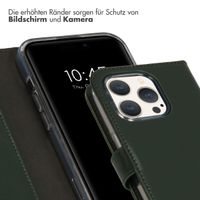 Selencia Echtleder Klapphülle Apple iPhone 15 Pro - Grün