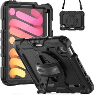 Accezz Robustes Back Cover mit Schultergurt Apple iPad Mini 7 (2024) / iPad Mini 6 (2021) - Schwarz