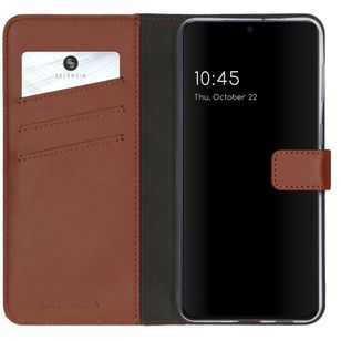 Selencia Echtleder Klapphülle Samsung Galaxy S21 Plus - Hellbraun