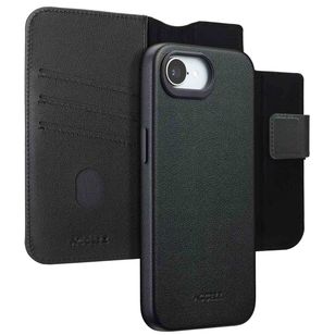 Accezz 2-in-1 Klapphülle aus Leder mit MagSafe Apple iPhone 17e / 16e - Onyx Black