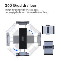 Accezz Tablet halterung Auto - Armaturenbrett und Windschutzscheibe - Verstellbar - Universal - Schwarz