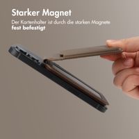 Accezz Magnetische Leder-Wallet mit Standfunktion - Geeignet für Apple Find My - Coffee Brown