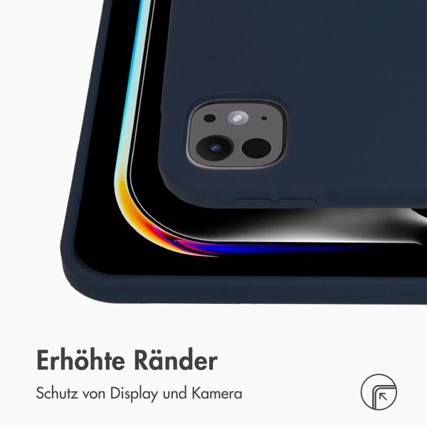 Accezz Liquid Silicone Back Cover mit Stifthalter Apple iPad Pro 13 (2025) M5 / (2024) M4 - Dunkelblau