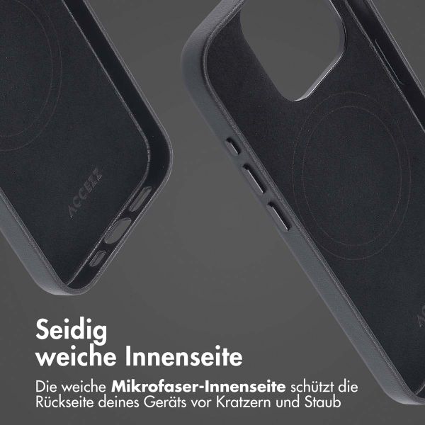 Accezz MagSafe Leather Backcover Apple iPhone 15 Pro - Onyx Black