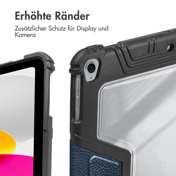 Accezz Rugged Trifold Klapphülle Apple iPad 11 (2025) 11 Zoll A16 / iPad 10 (2022) 10.9 Zoll - Dunkelblau