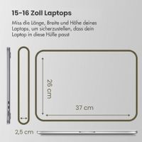 Accezz Laptop Hülle 15-16 Zoll - Laptop Sleeve - Slate Gray