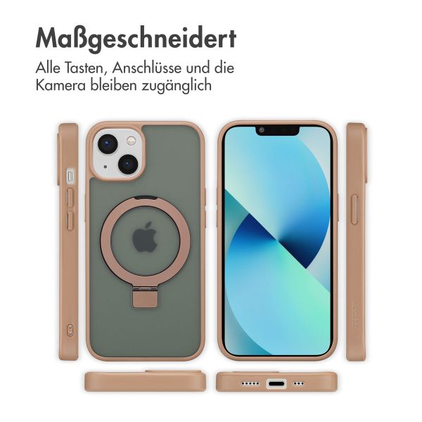 Accezz Ring Stand Backcover mit MagSafe Apple iPhone 13 - Braun