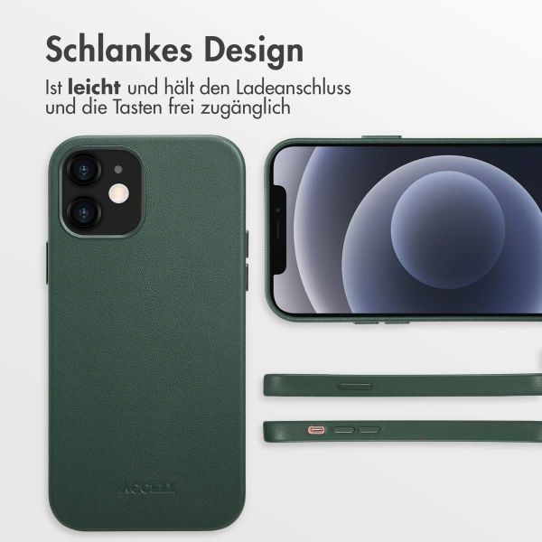 Accezz MagSafe Leather Backcover Apple iPhone 12 (Pro) - Cedar Green