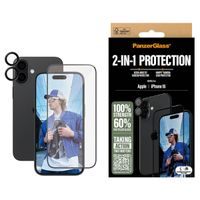 PanzerGlass 2-in-1 pack - Ultra-Wide Fit Anti-Bacterial Displayschutz incl. applicator + Camera Protector Apple iPhone 16