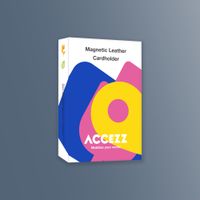 Accezz Magnetischer Lederkartenhalter - Geeignet für Apple Find My - Nightfall Blue