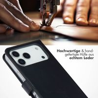 Selencia Echtleder Klapphülle Apple iPhone 17 Pro Max - Schwarz