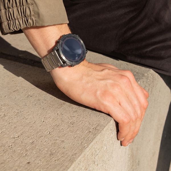 Accezz Mattes Titanstahlarmband -   Garmin 26 mm Anschluss - Titanium