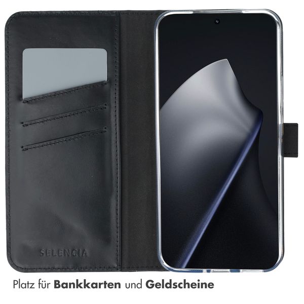 Selencia Echtleder Klapphülle Xiaomi 15T Pro - Schwarz