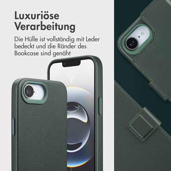 Accezz 2-in-1 Klapphülle aus Leder mit MagSafe Apple iPhone 17e / 16e - Cedar Green