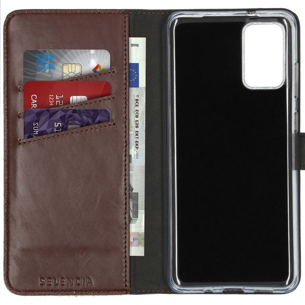 Selencia Echtleder Klapphülle Samsung Galaxy S20 Plus - Braun