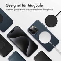 Accezz MagSafe Leather Backcover Apple iPhone 15 Pro Max - Nightfall Blue
