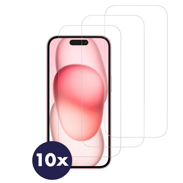 Accezz Displayschutz 10er-pack aus gehärtetem Glas Apple iPhone 15 / 15 Pro / 16