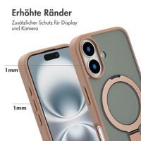 Accezz Ring Stand Backcover mit MagSafe Apple iPhone 16 - Braun