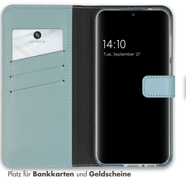 Selencia Echtleder Klapphülle Samsung Galaxy S23 FE - Air Blue