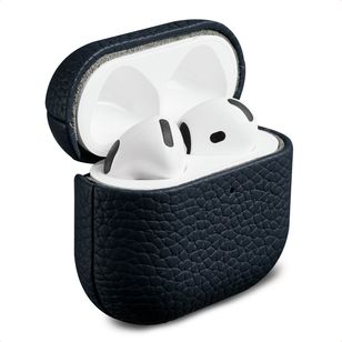 Accezz Echtleder Case  Apple Airpods 4 - Dunkelblau