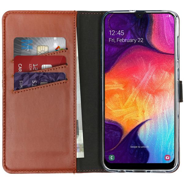 Selencia Echtleder Klapphülle Samsung Galaxy A50 / A30s - Hellbraun