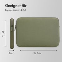 Accezz Laptop Hülle 13-14 Zoll - Laptop Sleeve - Dunkelgrün
