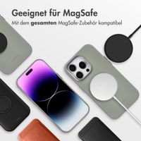 Accezz MagSafe Leather Backcover Apple iPhone 14 Pro - Light Grey