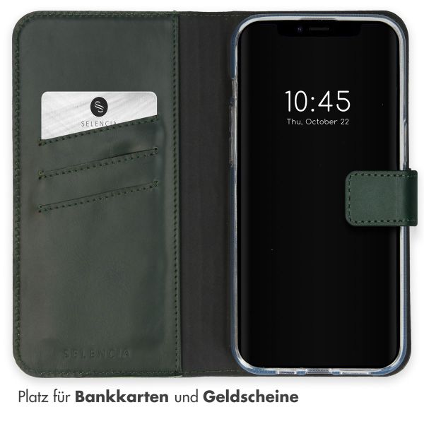Selencia Echtleder Klapphülle Apple iPhone 15 - Grün
