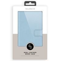 Selencia Echtleder Klapphülle Apple iPhone SE (2022 / 2020) / 8 / 7 / 6(s) - Air Blue