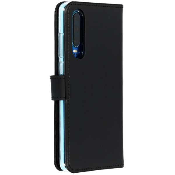 Selencia Echtleder Klapphülle Huawei P30 - Schwarz