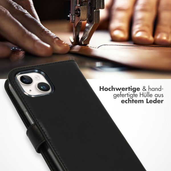 Selencia Echtleder Klapphülle Apple iPhone 15 Plus - Schwarz