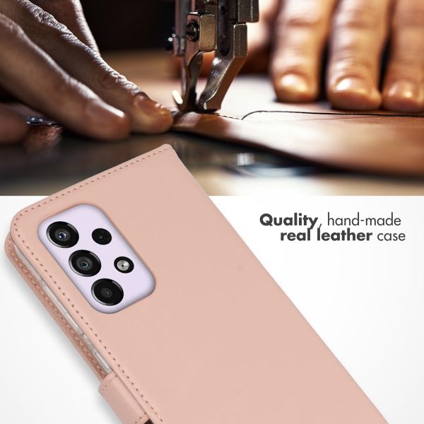 Selencia Echtleder Klapphülle Samsung Galaxy A33 - Dusty Pink