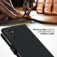 Selencia Echtleder Klapphülle Samsung Galaxy A34 (5G) - Schwarz