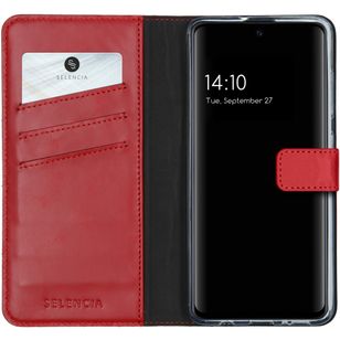 Selencia Echtleder Klapphülle Samsung Galaxy A51 - Rot