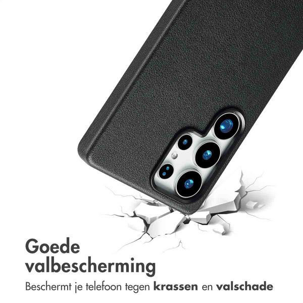 Accezz Echtleder Hülle + MagSafe Wallet Samsung Galaxy S25 Ultra - Onyx Black