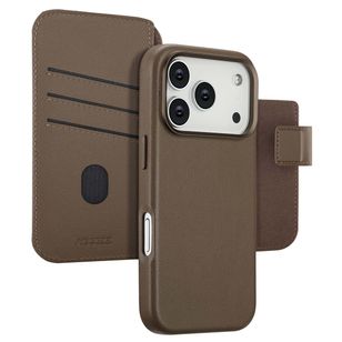 Accezz 2-in-1 Klapphülle aus Leder mit MagSafe Apple iPhone 17 Pro - Kaffeebraun