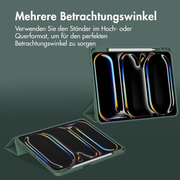 Accezz Smarte Klapphülle aus Silikon Apple iPad Pro 11 (2025) M5 / (2024) M4 - Dunkelgrün