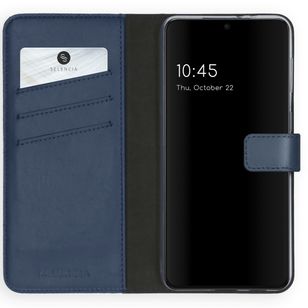 Selencia Echtleder Klapphülle Samsung Galaxy S21 - Blau