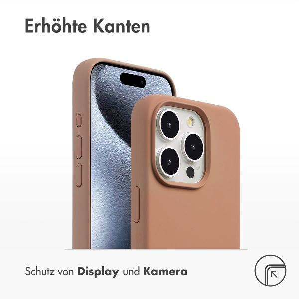 Accezz Liquid Silikoncase mit MagSafe Apple iPhone 15 Pro Max - Hellbraun