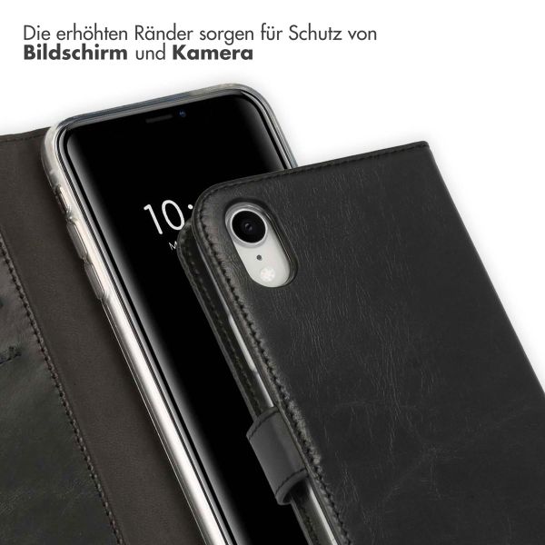 Selencia Echtleder Klapphülle Apple iPhone Xr - Schwarz