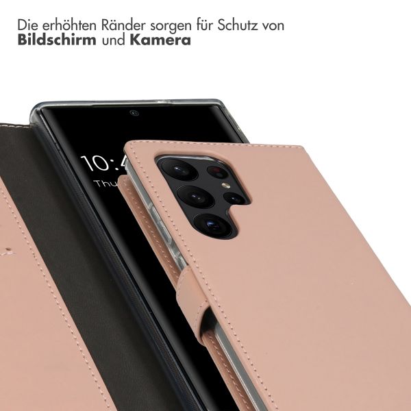 Selencia Echtleder Klapphülle Samsung Galaxy S23 Ultra - Dusty Pink