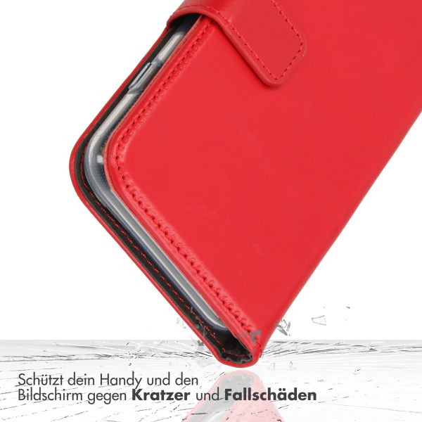 Selencia Echtleder Klapphülle Apple iPhone 15 - Rot