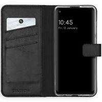 Selencia Echtleder Klapphülle Samsung Galaxy A21s - Schwarz