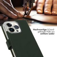 Selencia Echtleder Klapphülle Apple iPhone 14 Pro - Grün