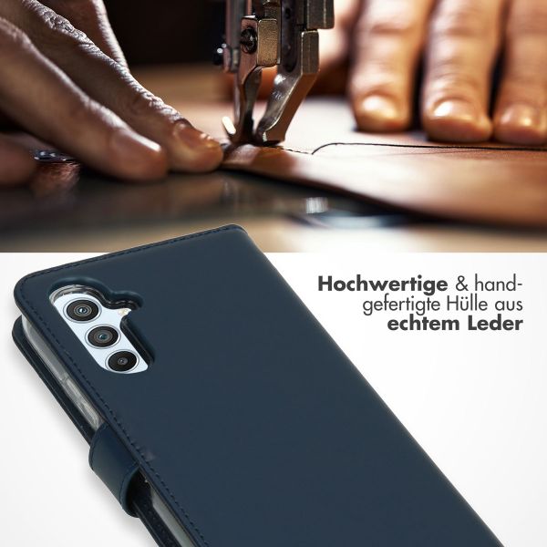 Selencia Echtleder Klapphülle Samsung Galaxy A54 (5G) - Blau