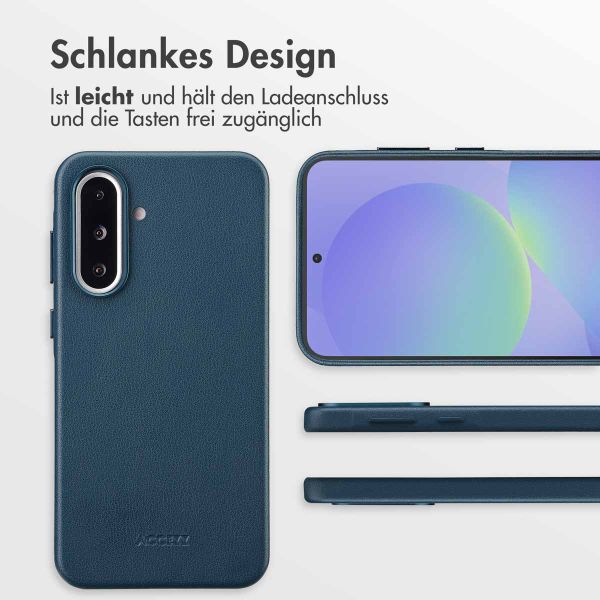 Accezz MagSafe Leather Backcover Samsung Galaxy A36 / A56 - Nightfall Blue