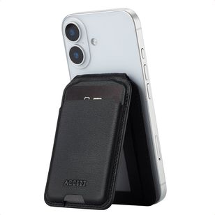 Accezz Leder-Wallet mit Standfunktion - Geeignet für MagSafe und Qi2 - Onyx Black
