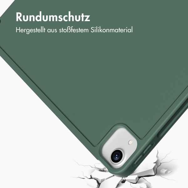 Accezz Smarte Klapphülle aus Silikon Apple iPad Air 13 Zoll (2026) M4 / (2025) M3 / (2024) M2 - Dunkelgrün