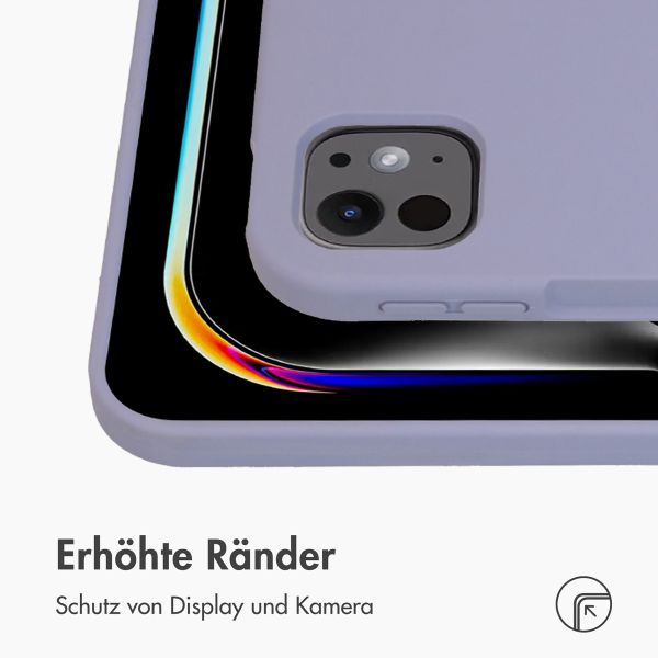 Accezz Liquid Silicone Back Cover mit Stifthalter Apple iPad Pro 11 (2025) M5 / (2024) M4 - Lila